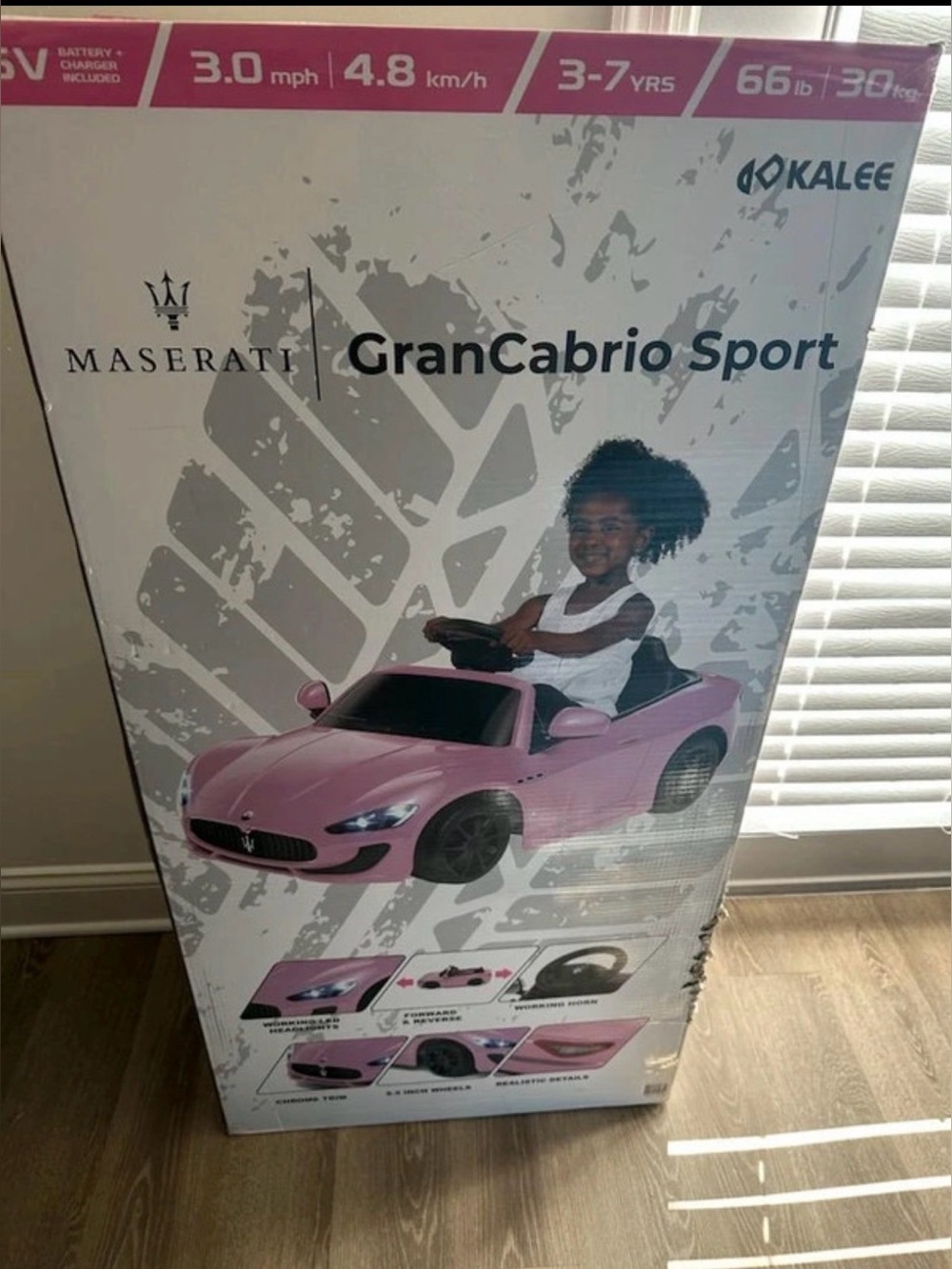 NEW-pink Maserati GranCabrio Sport Kids Ride-On Car perfect for Christmas
